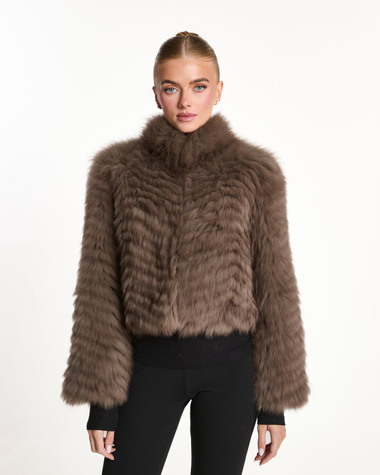 Leia Fox Fur Coat with Collar