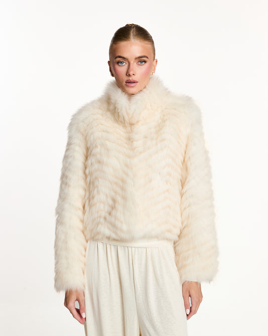 Leia Fox Fur Coat with Collar