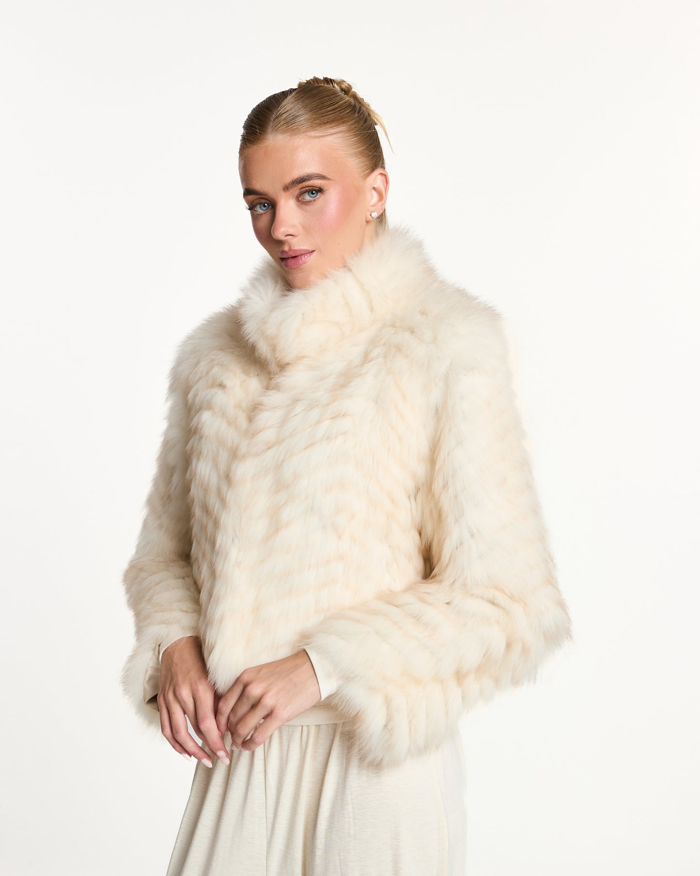 Leia Fox Fur Coat with Collar