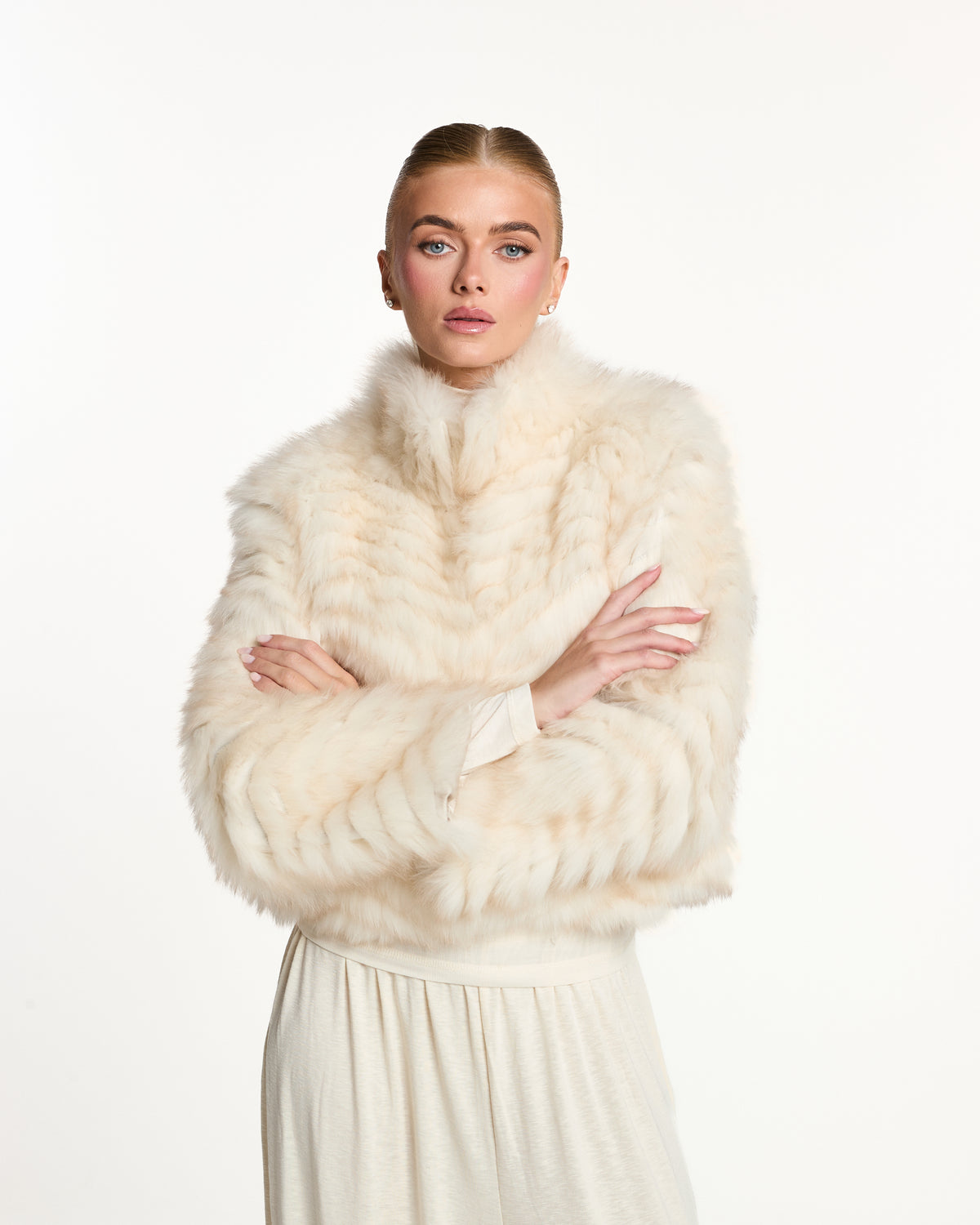 Leia Fox Fur Coat with Collar