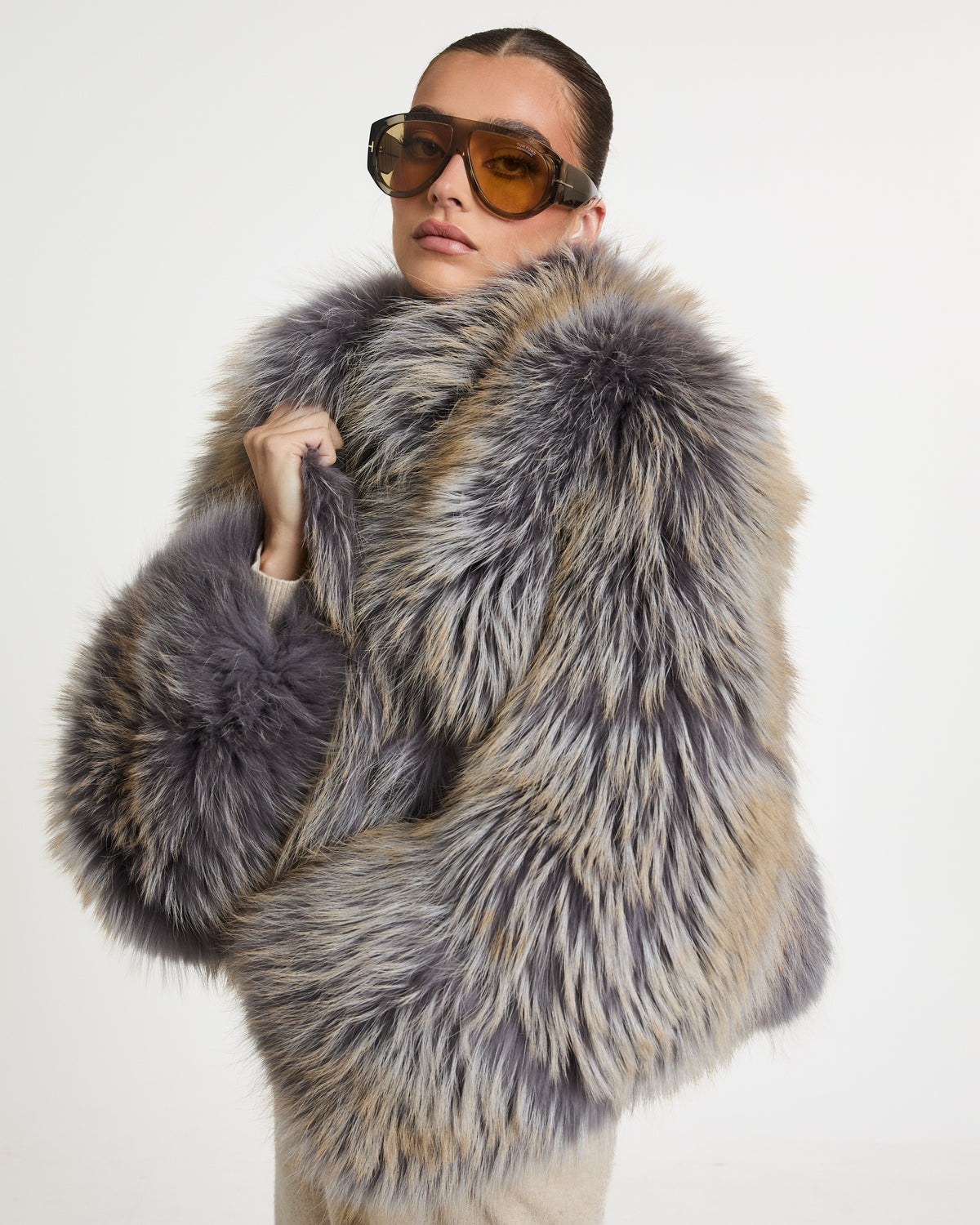 Fabiana Fur Coat with Collar