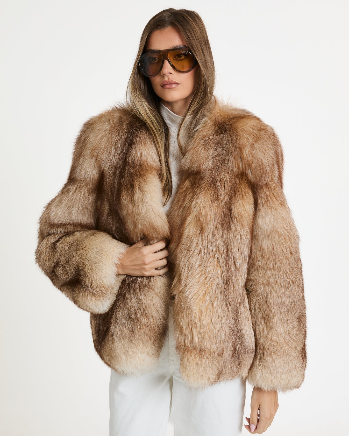Mocha Fox Fur Full Pelt Coat
