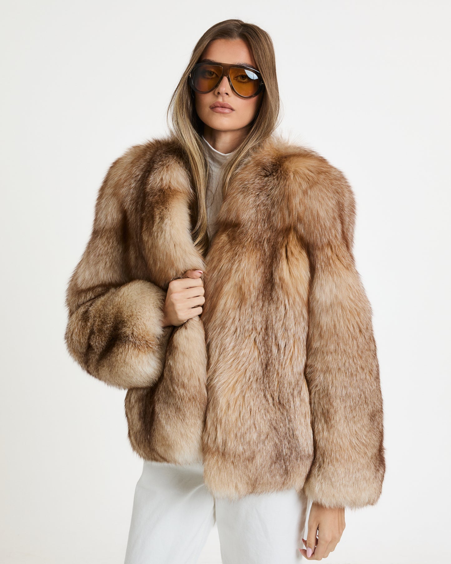 Mocha Fox Fur Full Pelt Coat