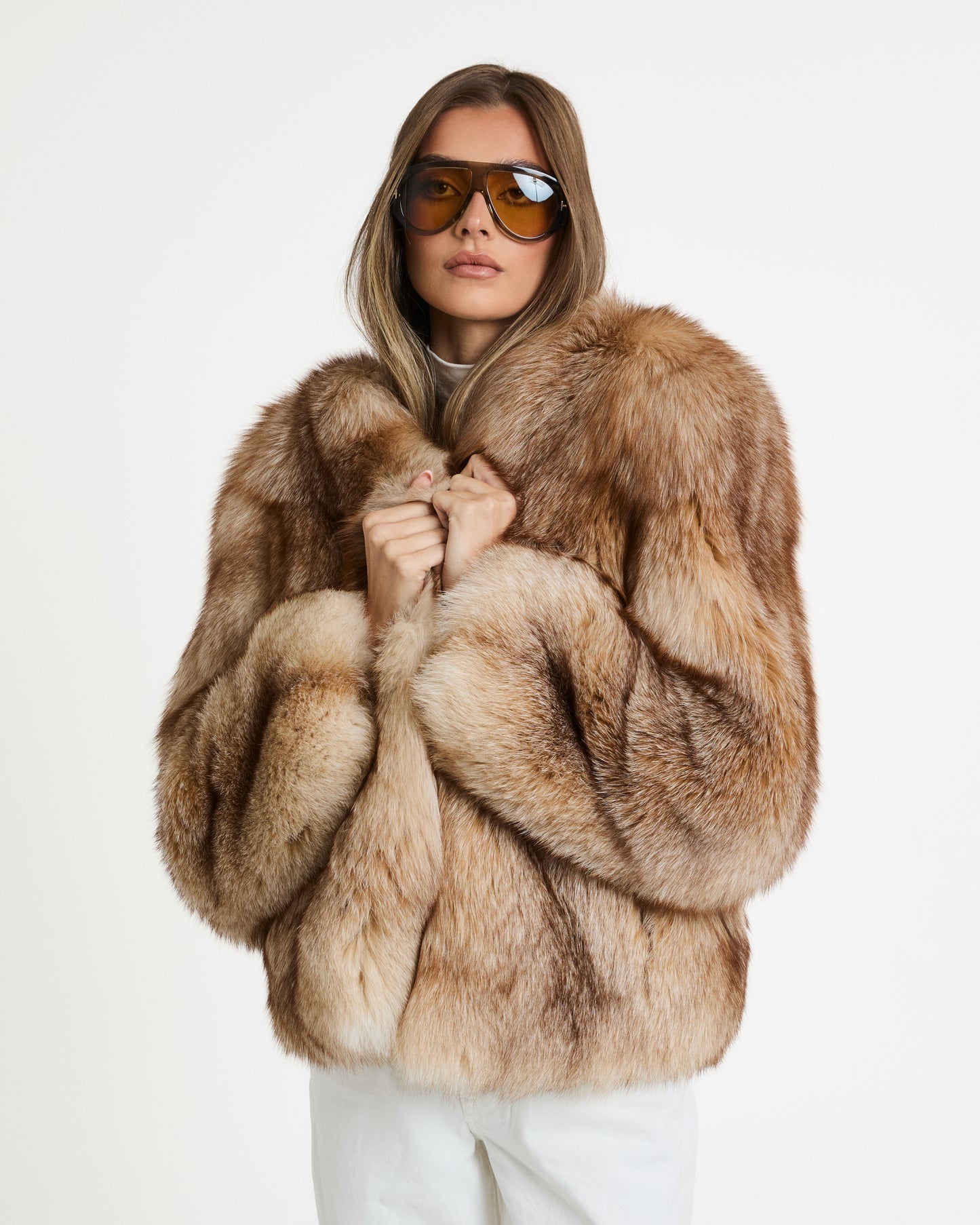 Mocha Fox Fur Full Pelt Coat