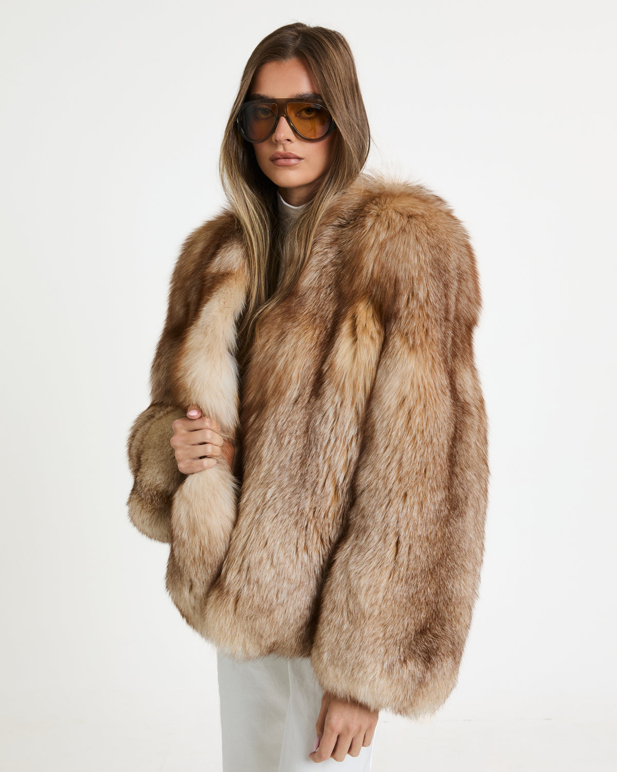 Mocha Fox Fur Full Pelt Coat