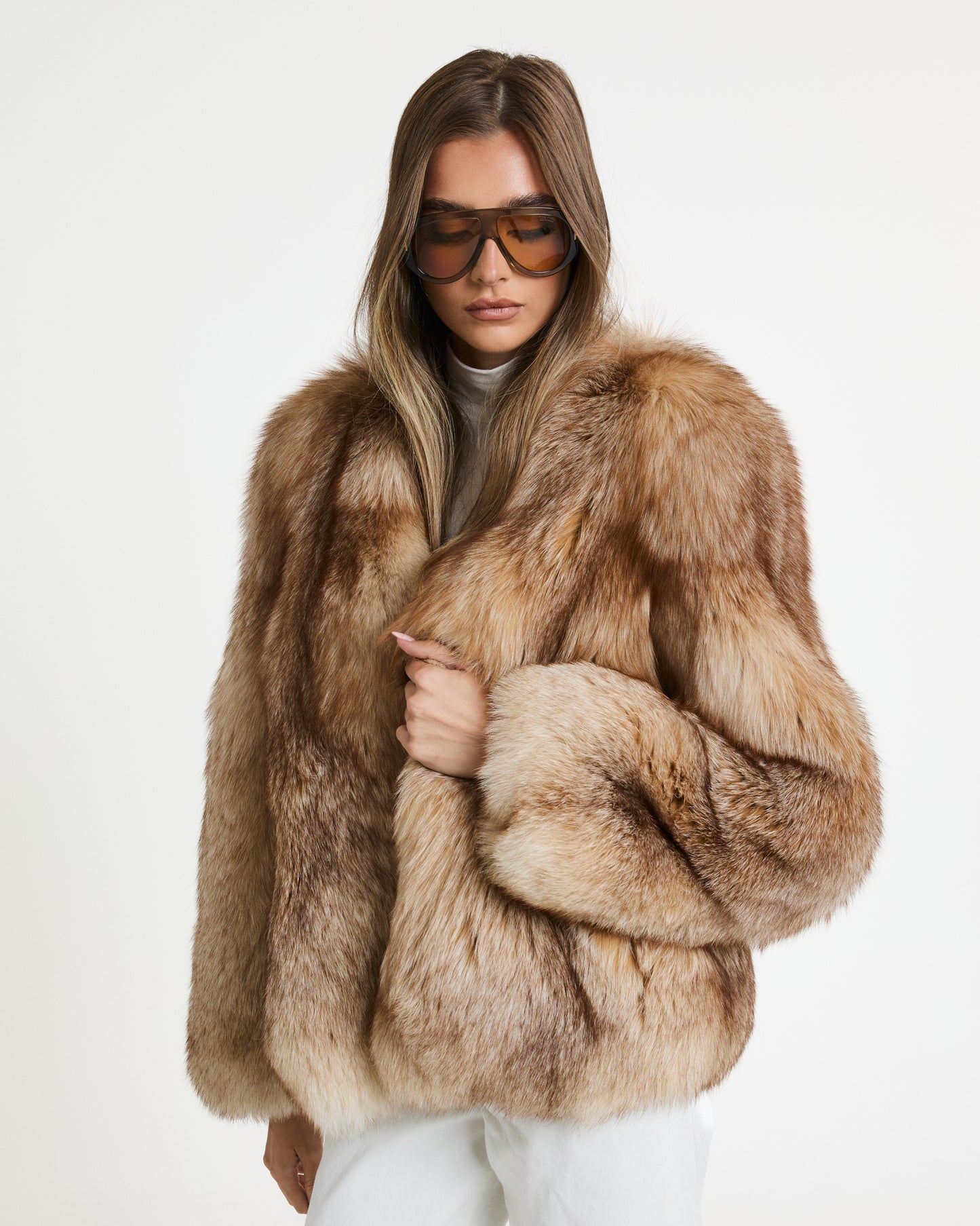 Mocha Fox Fur Full Pelt Coat