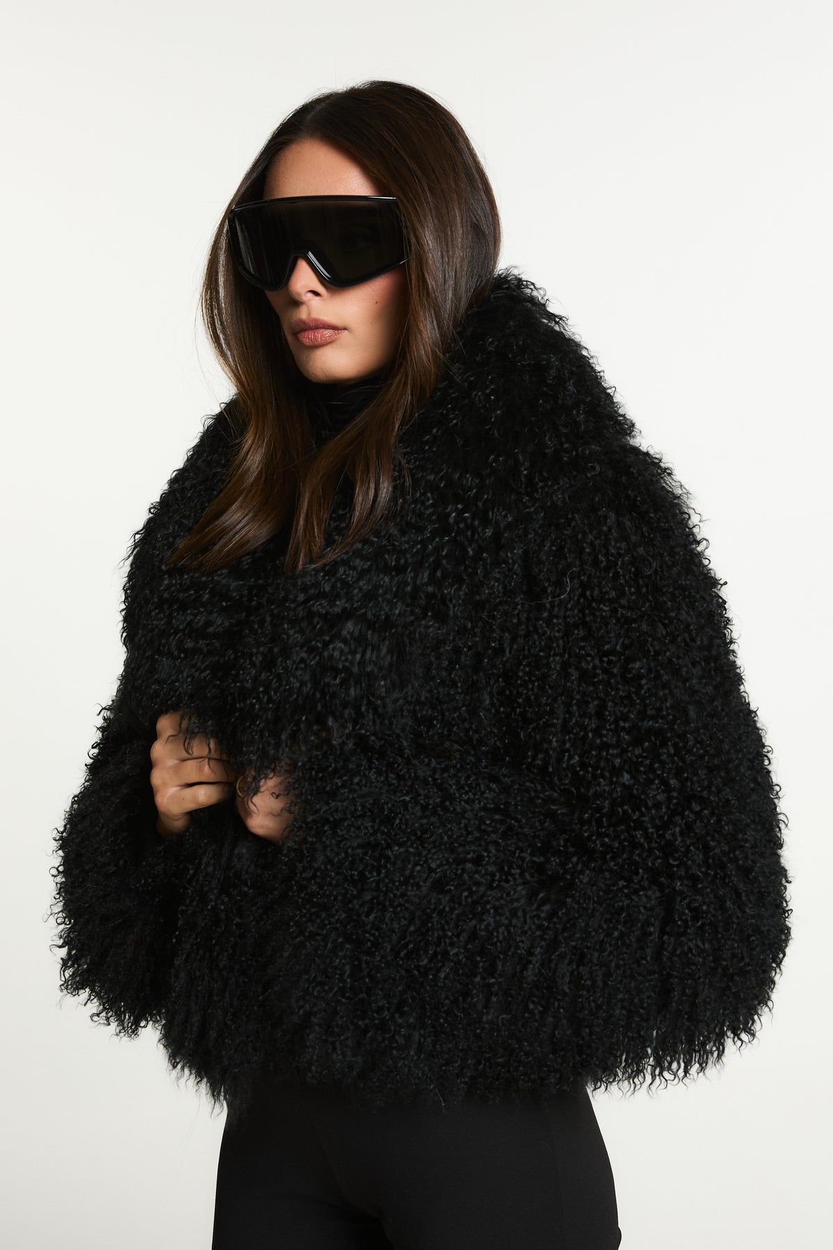 Elsa Cropped Mongolian Fur Coat