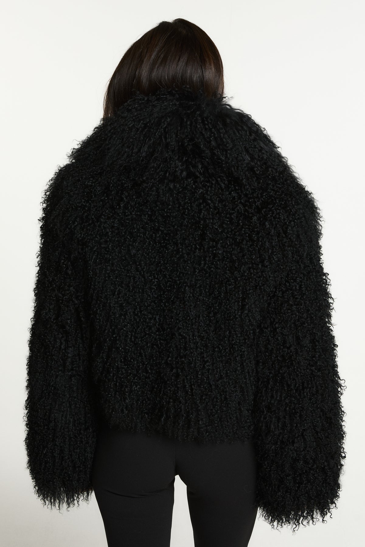 Elsa Cropped Mongolian Fur Coat