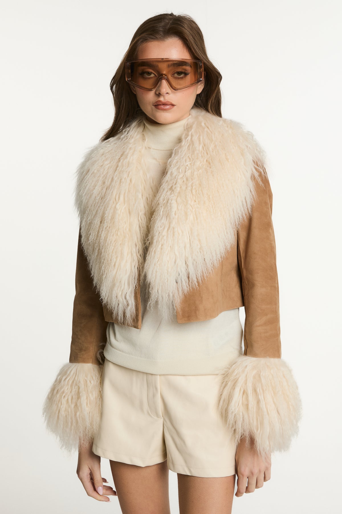 Ulla Suede Jacket with Mongolian Fur