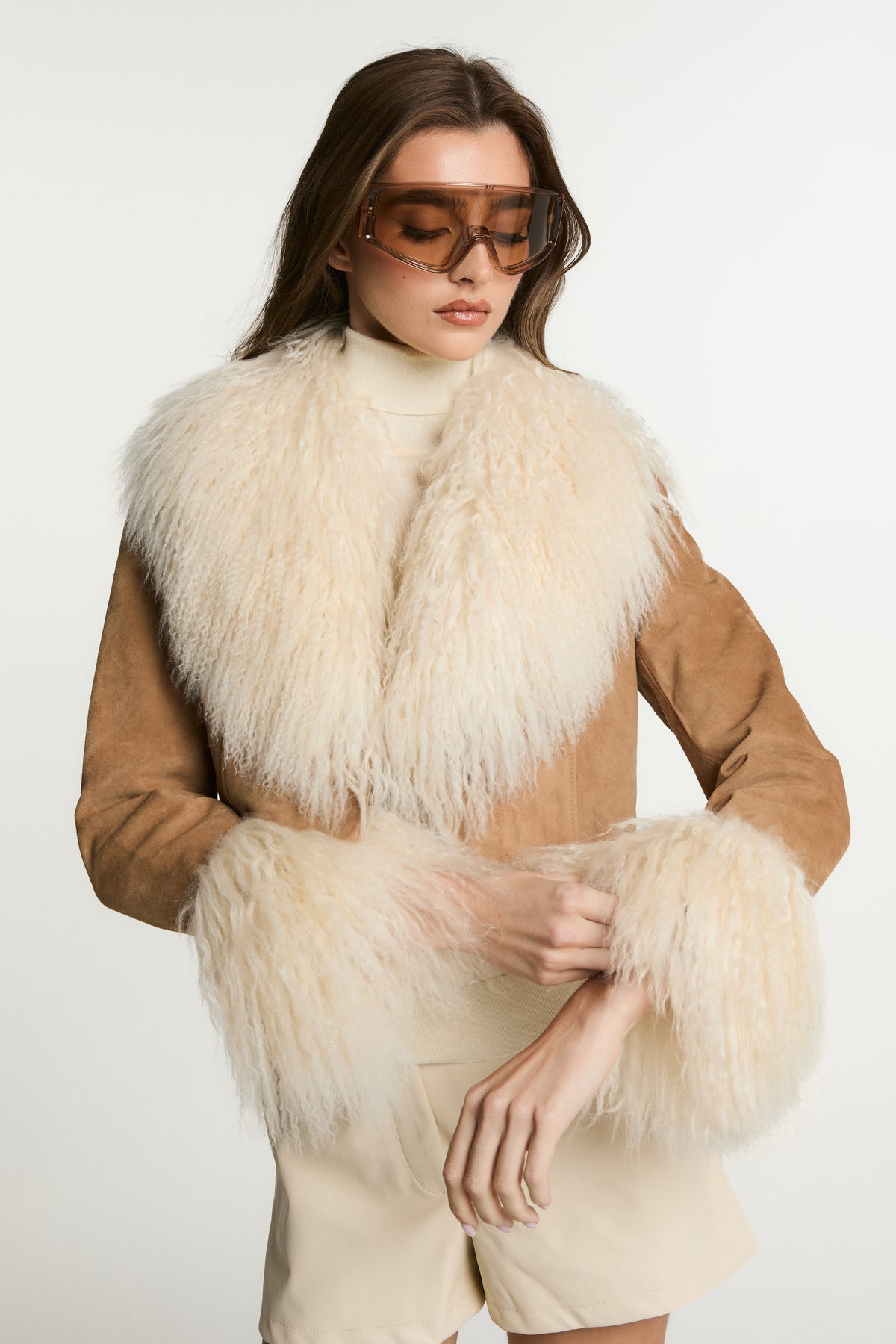 Ulla Suede Jacket with Mongolian Fur