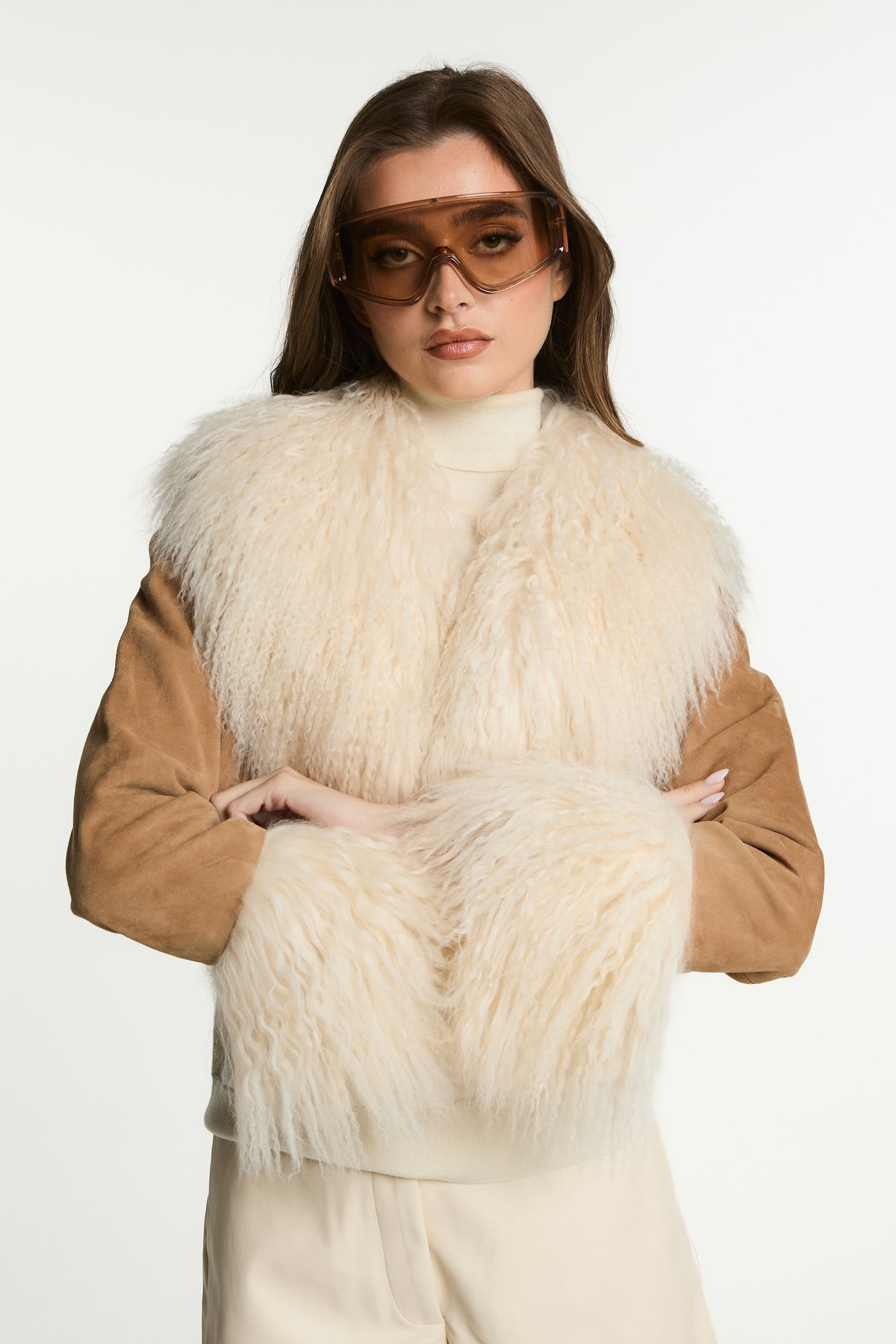 Ulla Suede Jacket with Mongolian Fur