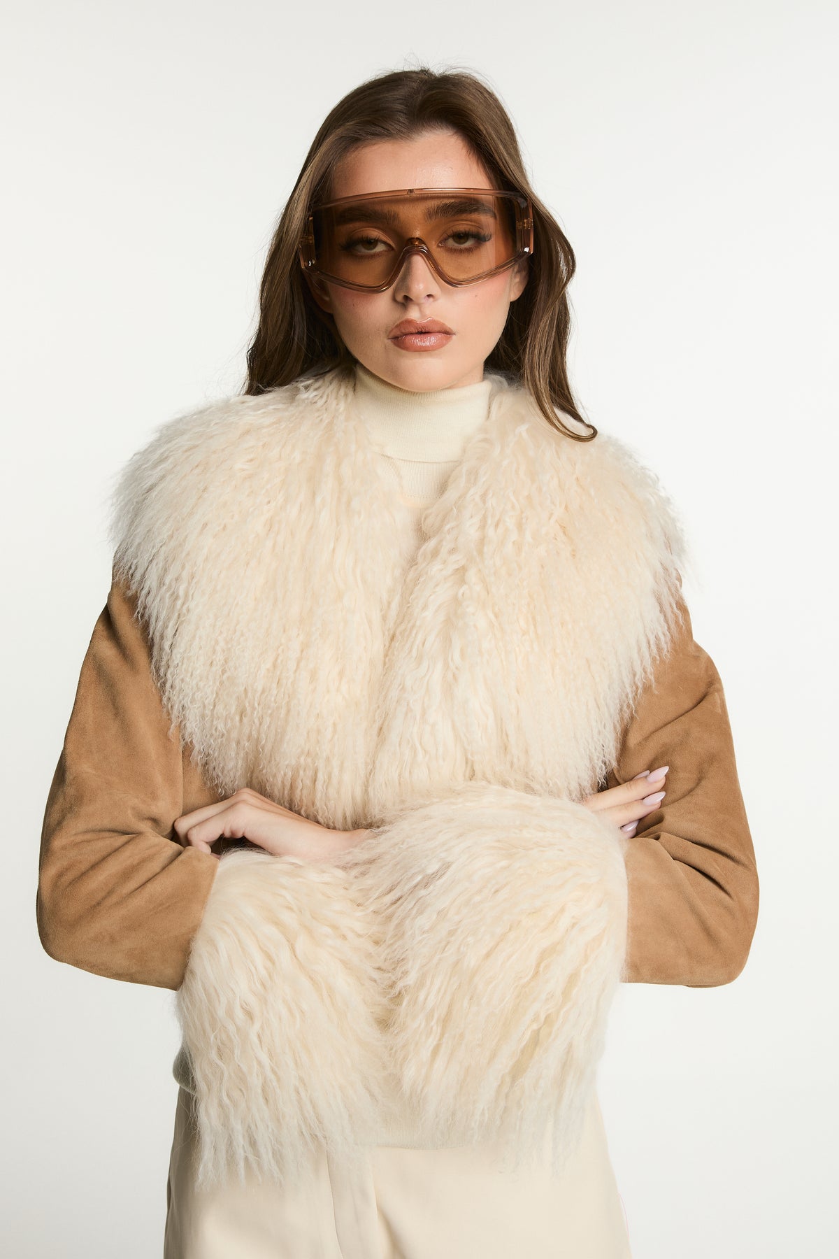 Ulla Suede Jacket with Mongolian Fur