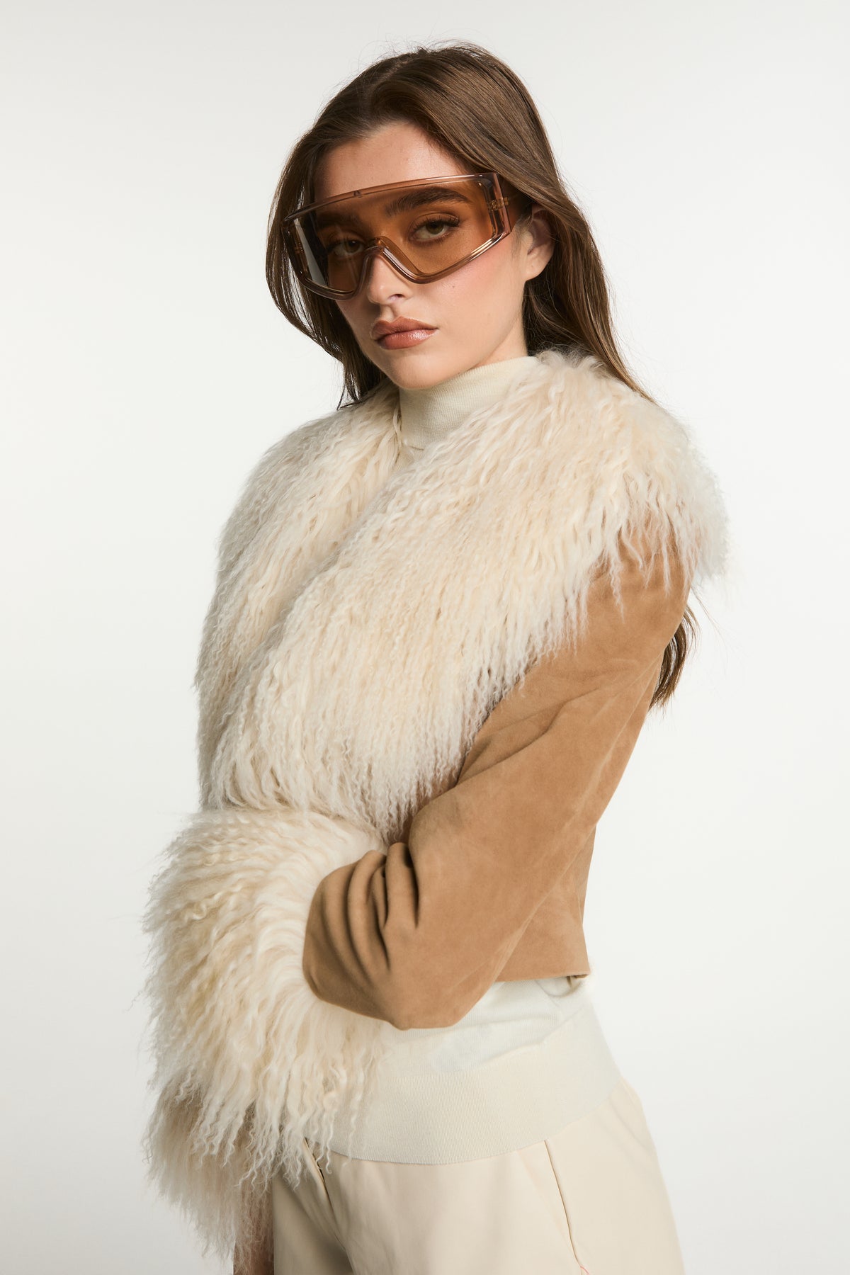 Ulla Suede Jacket with Mongolian Fur