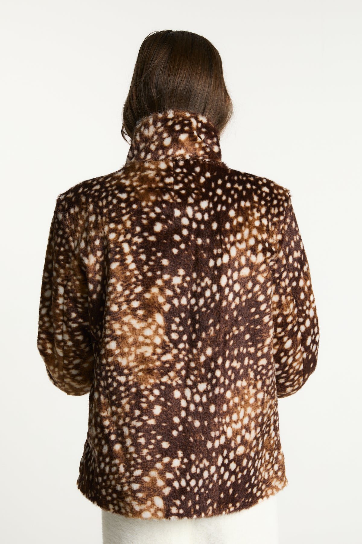 Bambi Faux Fur Coat with Mongolian Fur Cuffs