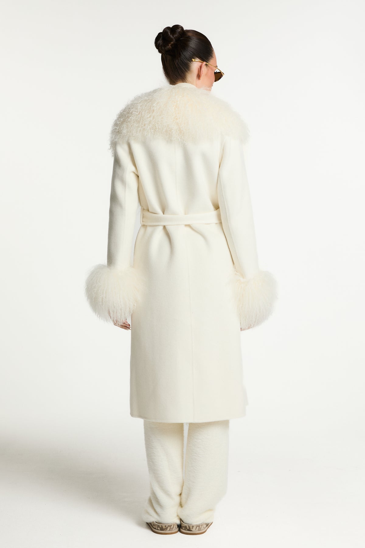 Harper Wool Coat with Mongolian Fur