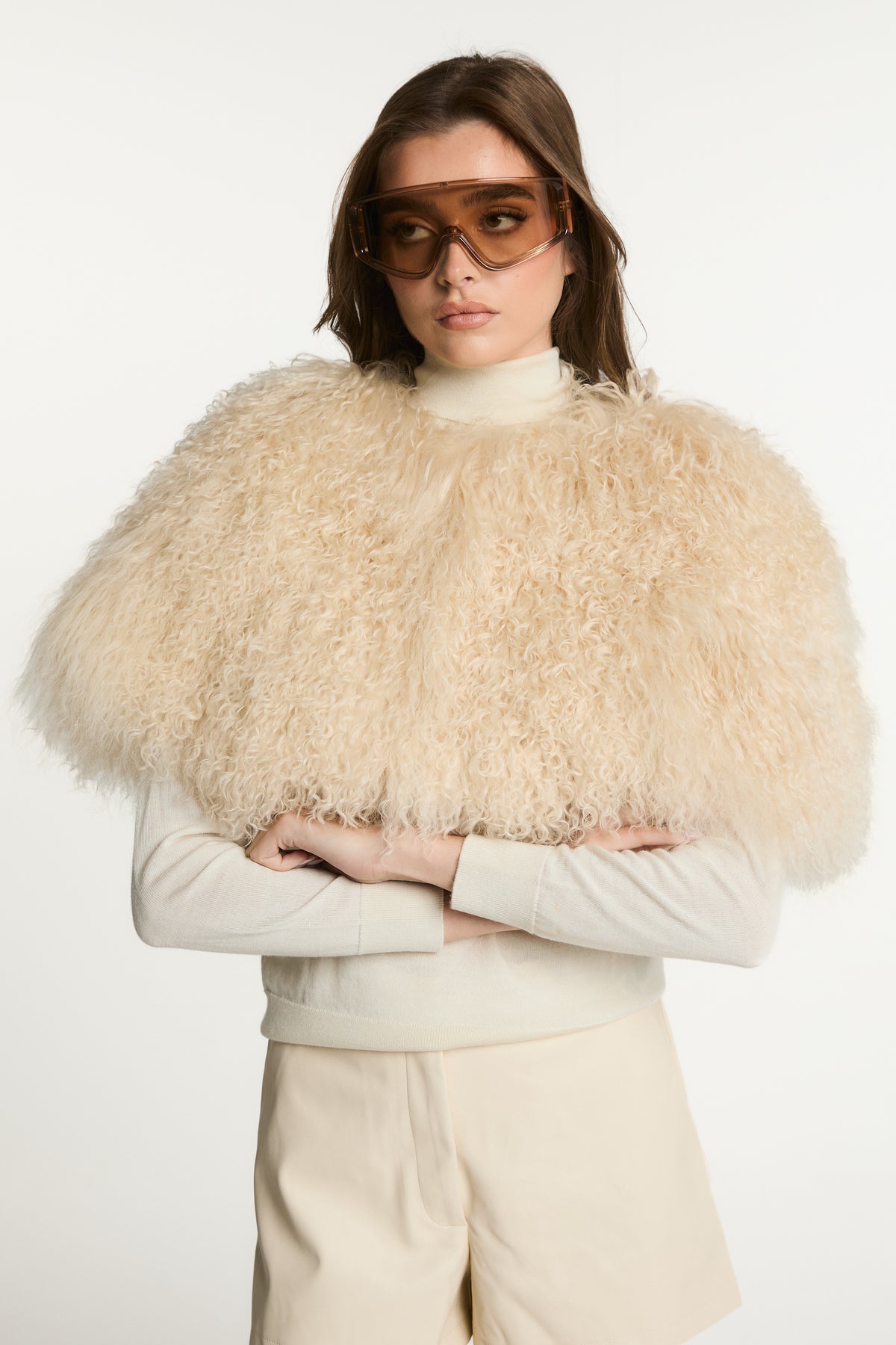 Vienne Mongolian Fur Cape