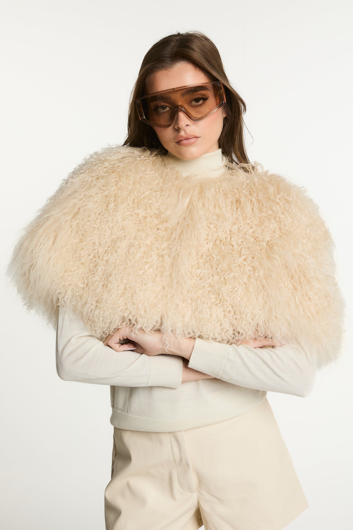 Vienne Mongolian Fur Cape