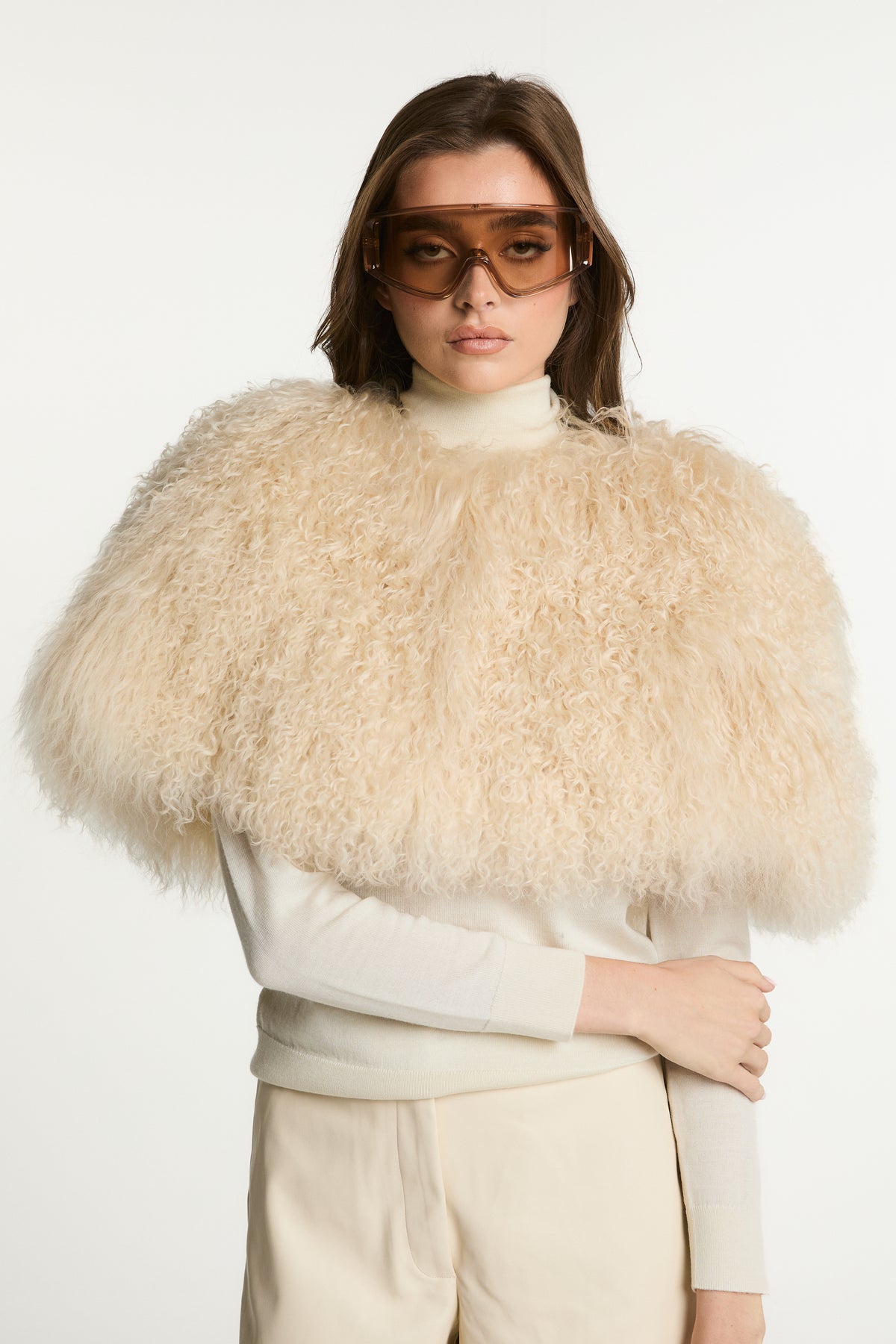 Vienne Mongolian Fur Cape
