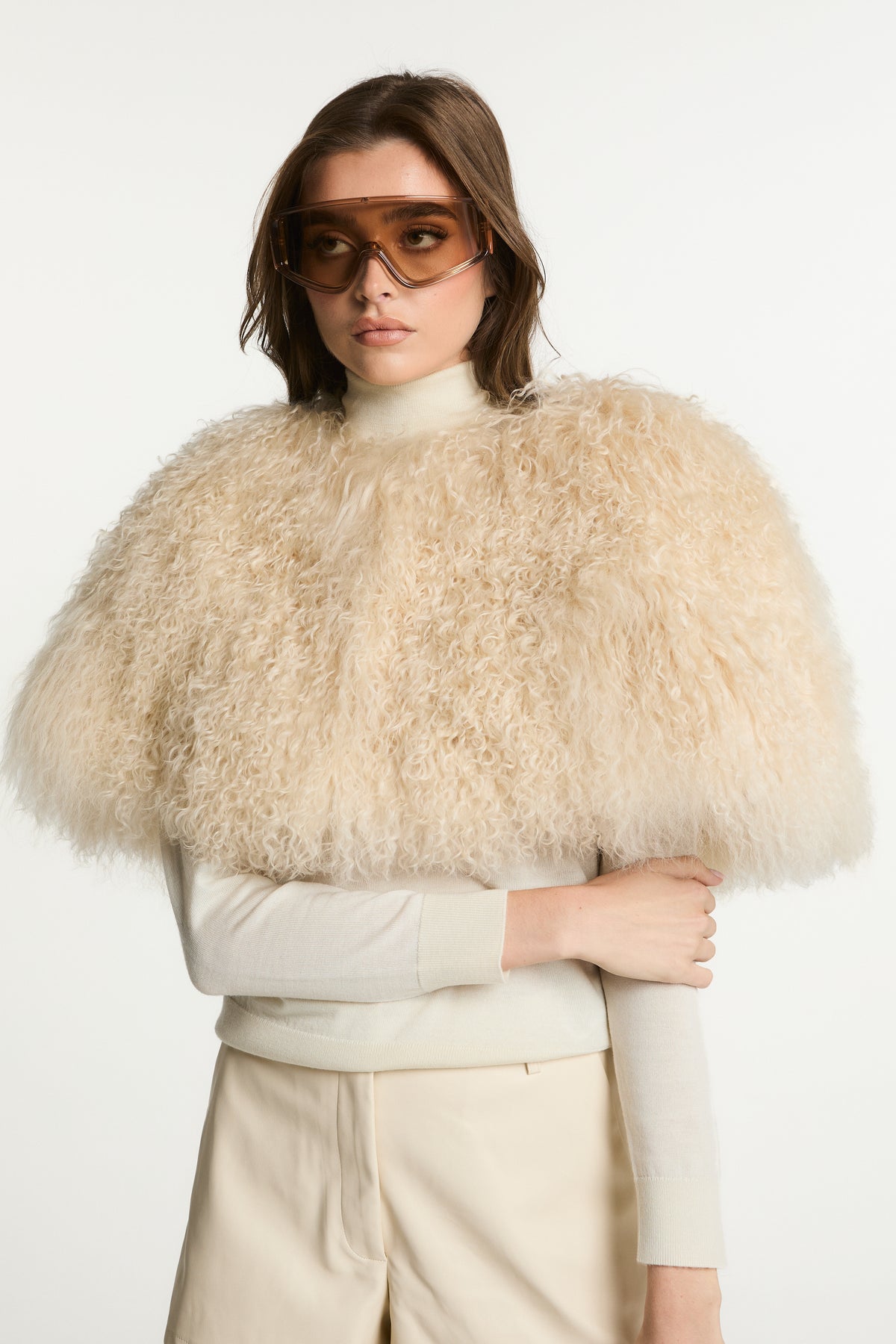 Vienne Mongolian Fur Cape