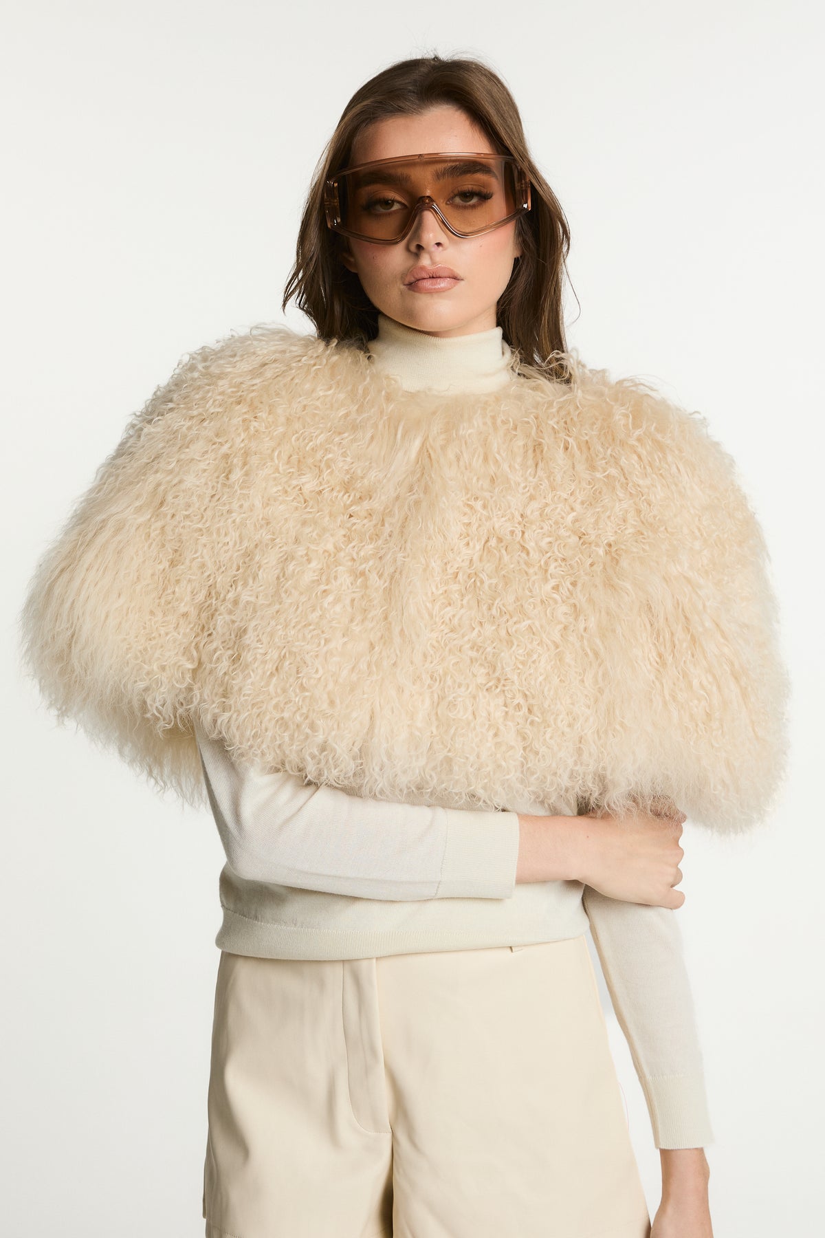 Vienne Mongolian Fur Cape