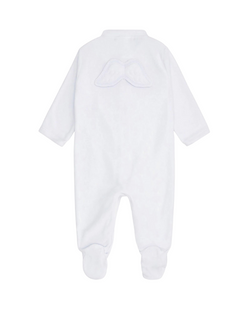 Angel Wing Velour Sleepsuit in Blue