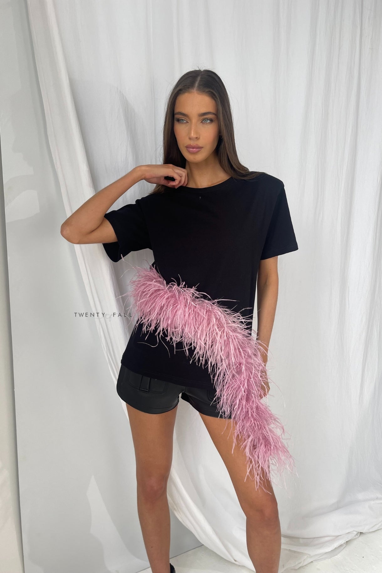 Feather Trim T Shirt