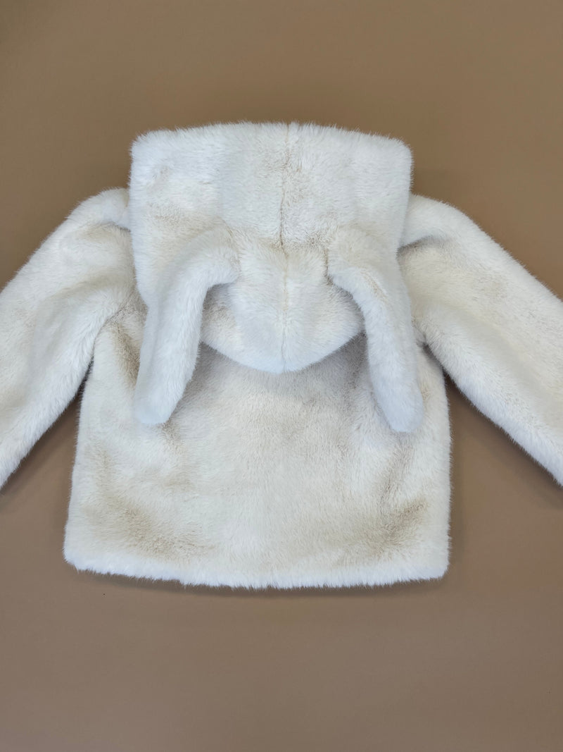 Luxury Faux Fur Coat with Bunny Ears
