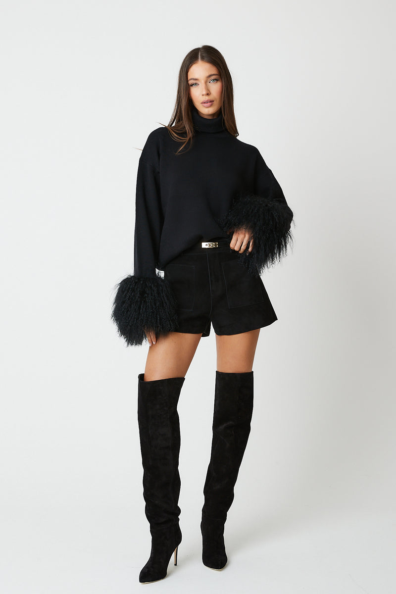 Jumper with Mongolian Fur Cuff