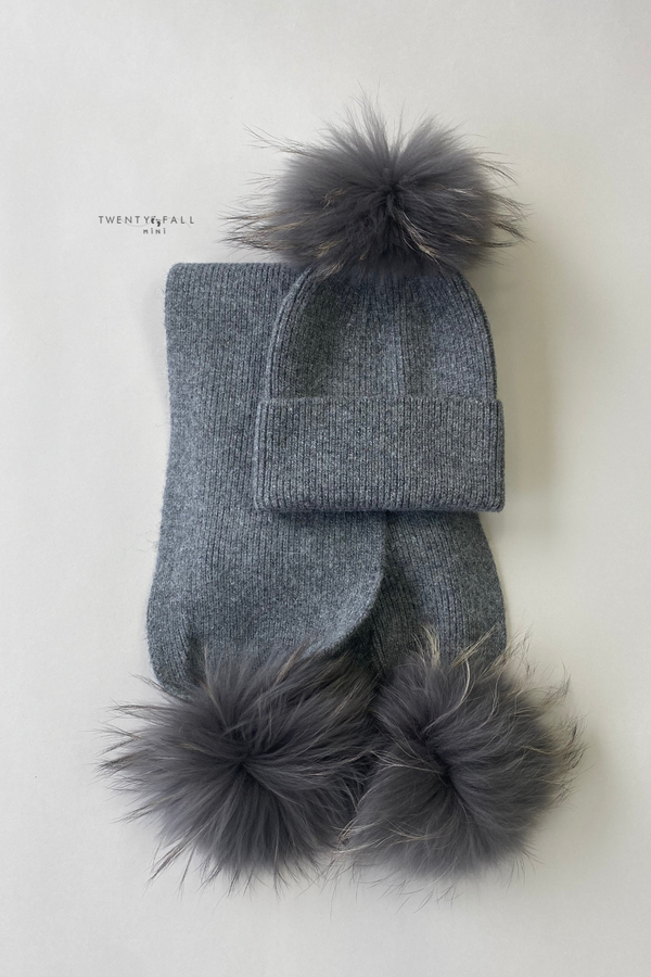 Charcoal Hat and Scarf Set