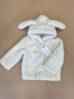 Luxury Faux Fur Coat with Bunny Ears