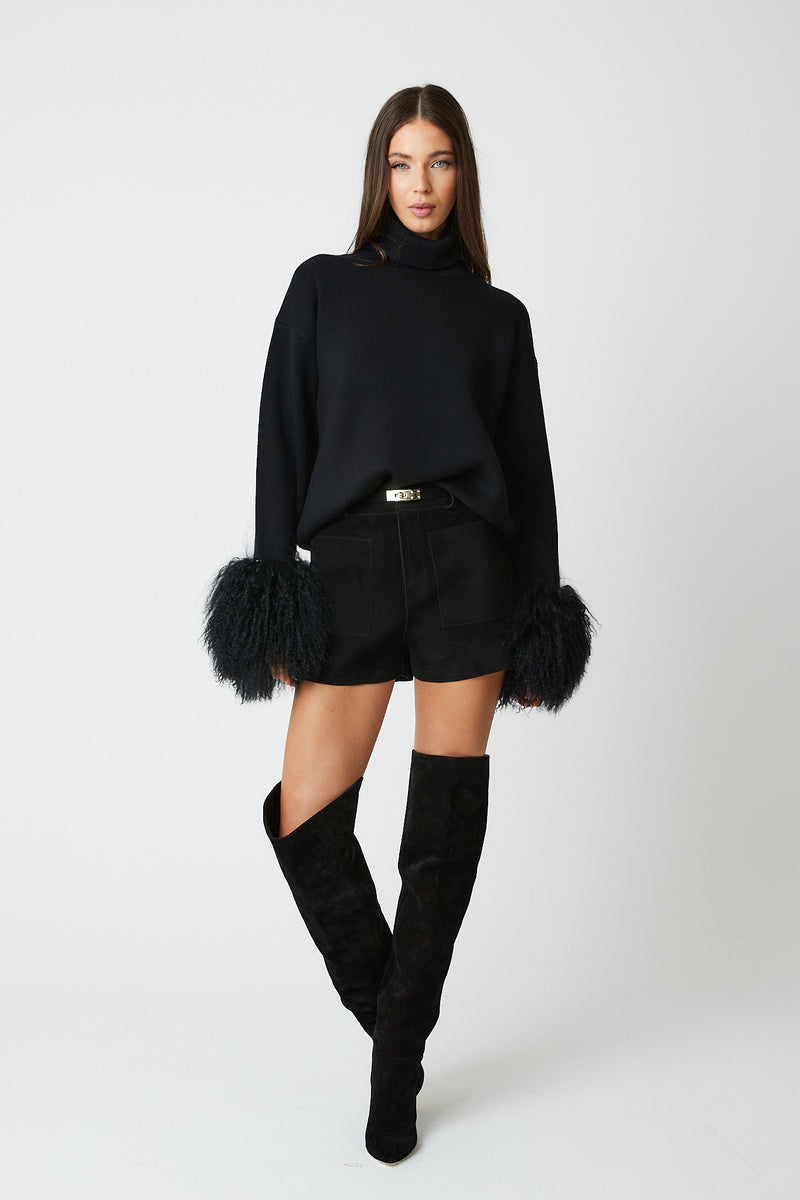 Jumper with Mongolian Fur Cuff