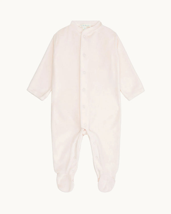 Angel Wing Velour Sleepsuit in Pink