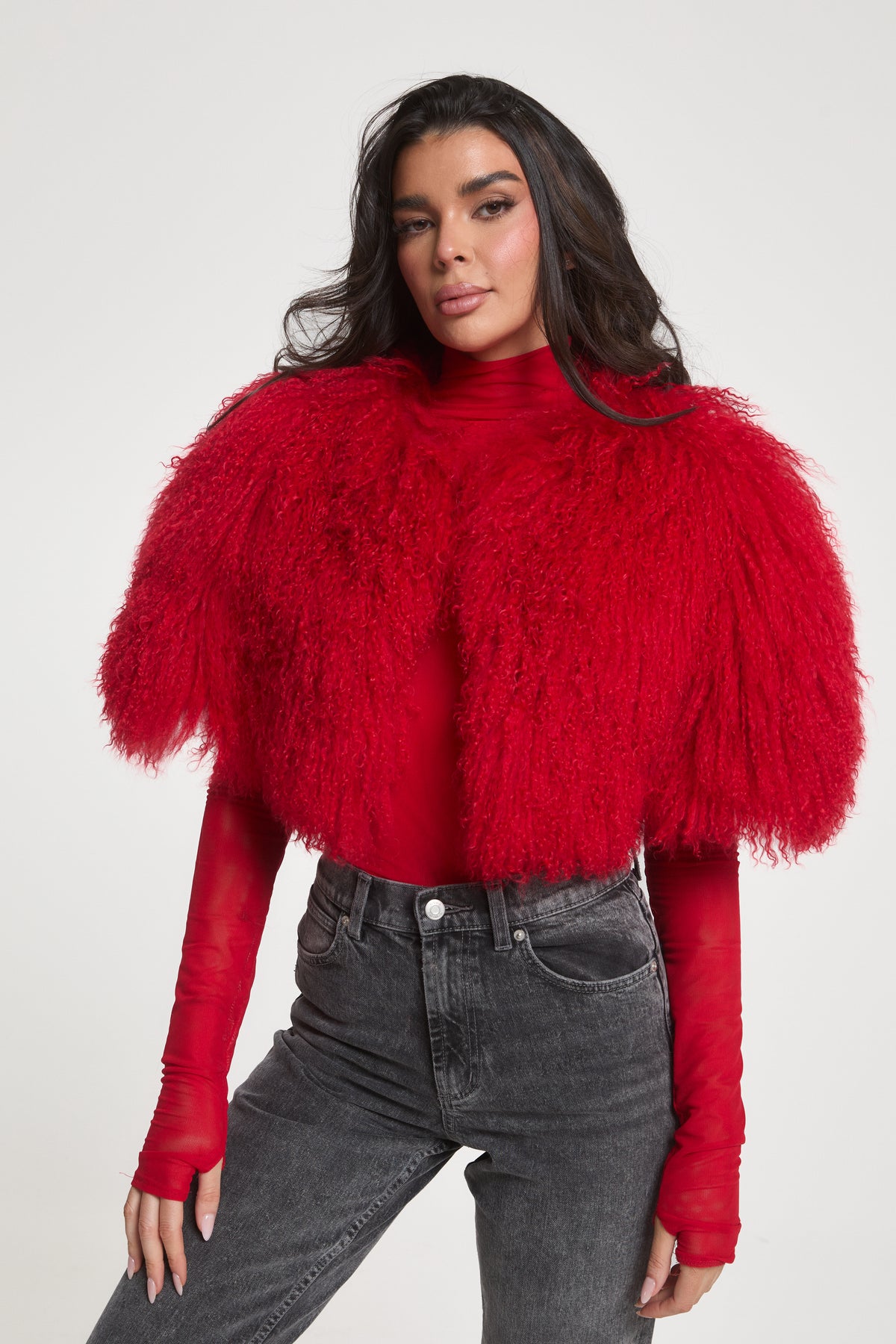 Vienne Mongolian Fur Cape