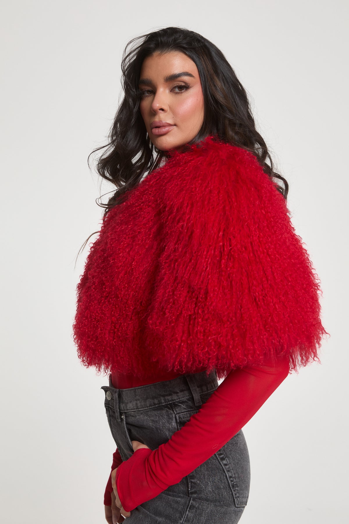 Vienne Mongolian Fur Cape