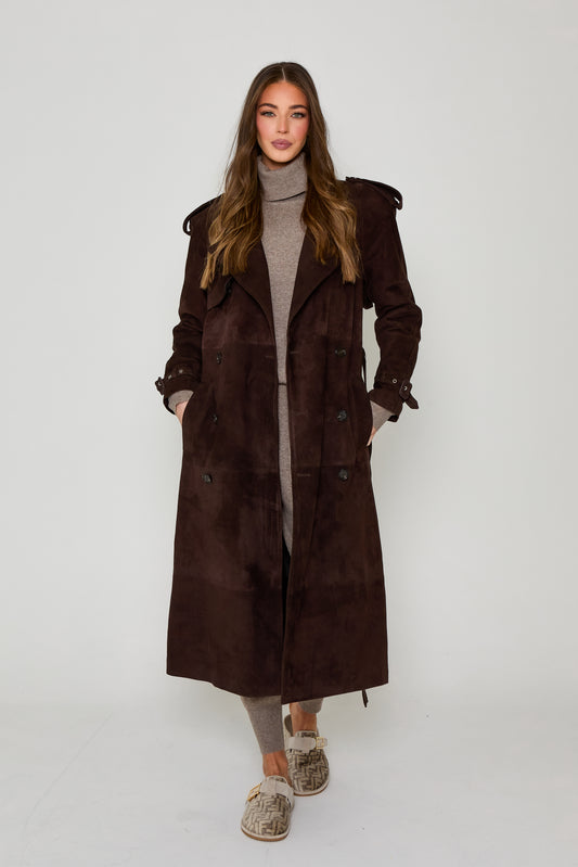 Kendall Suede Trench Coat