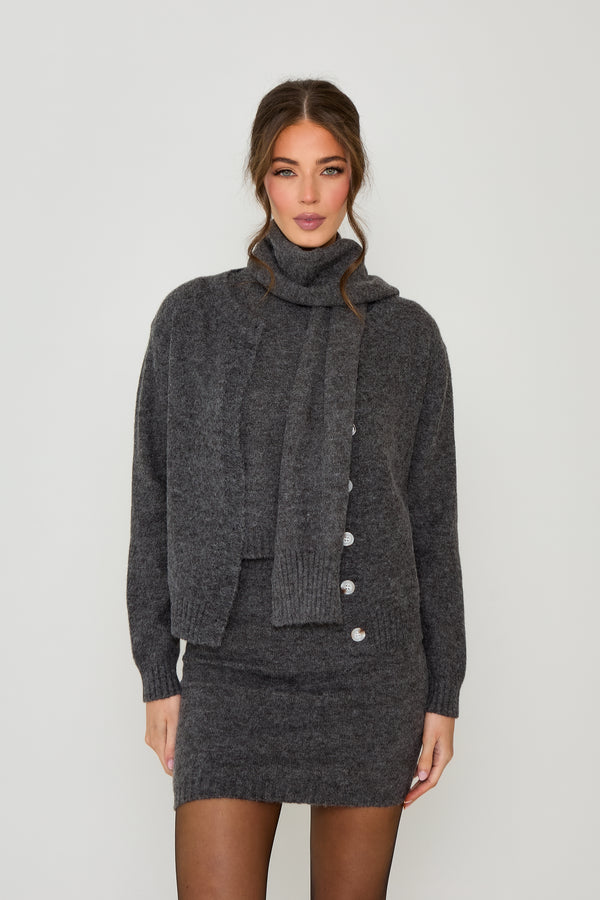 Grey Knitted 4 Piece Set