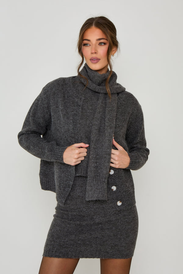 Grey Knitted 4 Piece Set