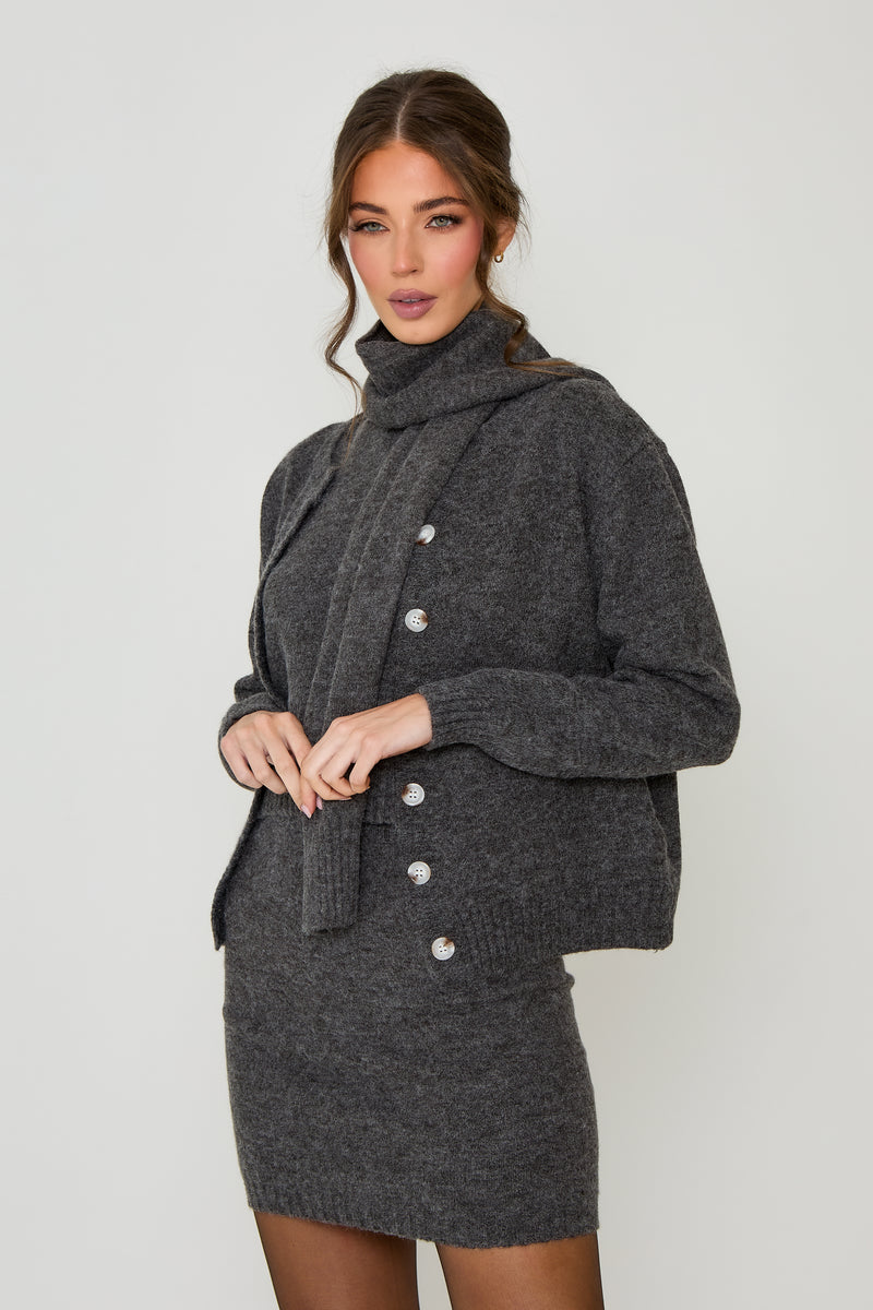 Grey Knitted 4 Piece Set