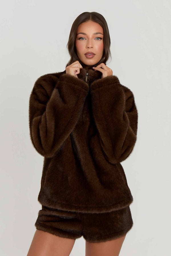 Aurora Luxury Faux Fur Half Zip