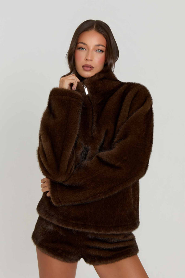 Aurora Luxury Faux Fur Half Zip