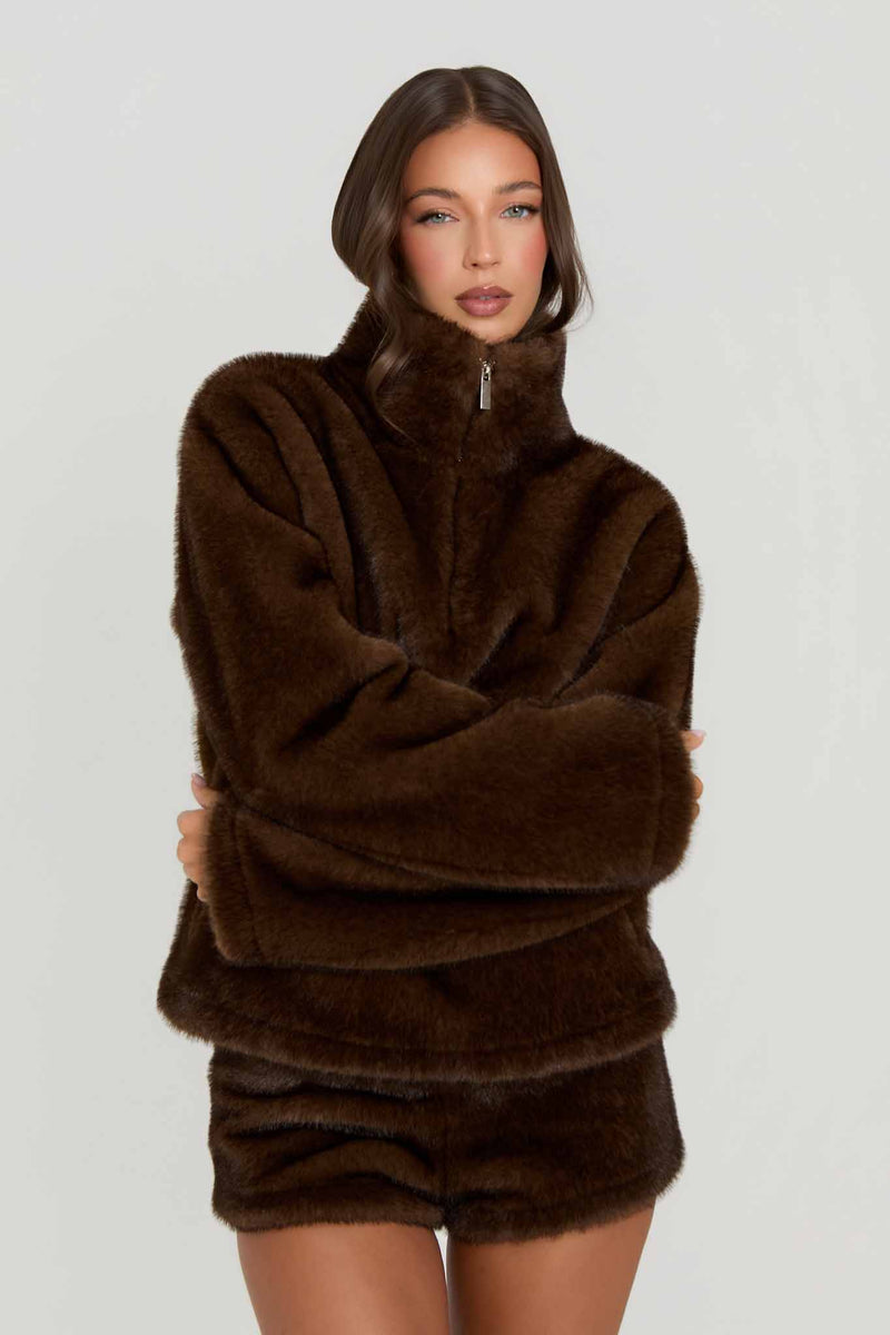 Aurora Luxury Faux Fur Half Zip