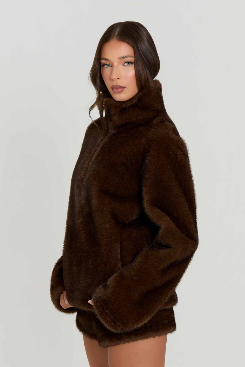 Aurora Luxury Faux Fur Half Zip