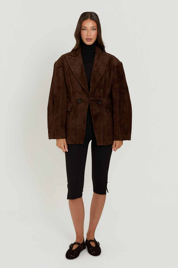 Chocolate Suede Blazer