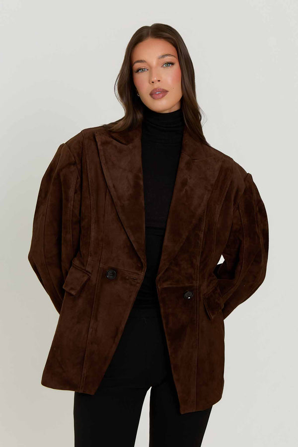 Chocolate Suede Blazer