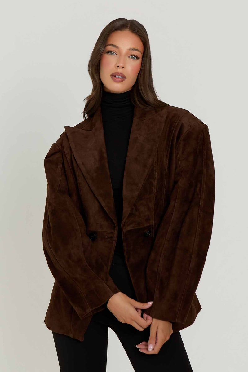 Chocolate Suede Blazer