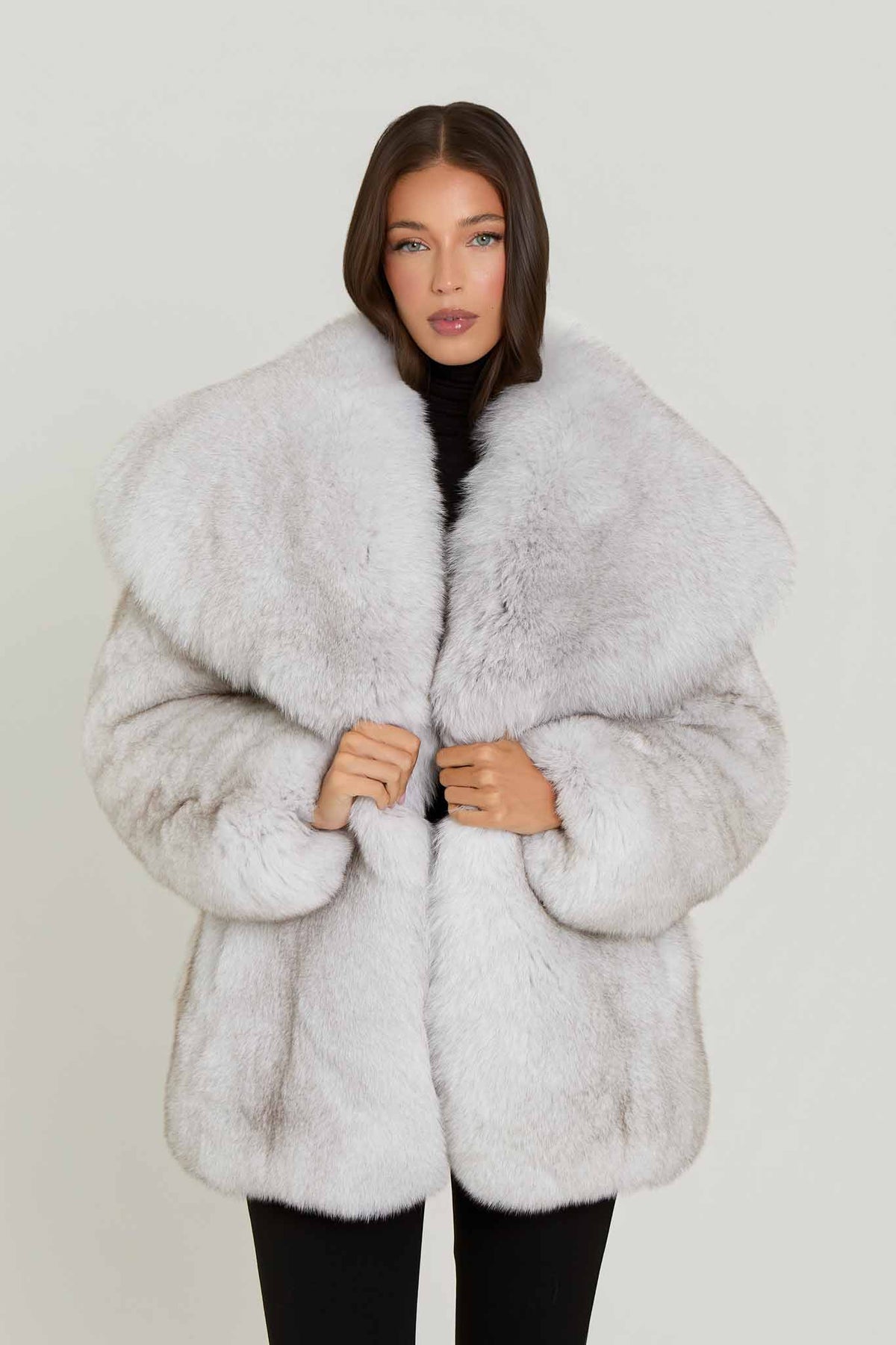 Gabi Full Pelt Fox Fur Coat with Collar