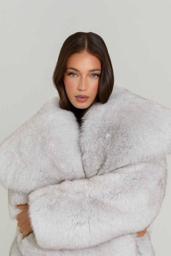 Gabi Full Pelt Fox Fur Coat with Collar