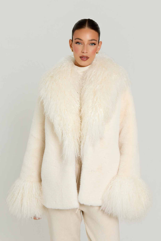 Liza Premium Faux Fur with Mongolian Fur Detail
