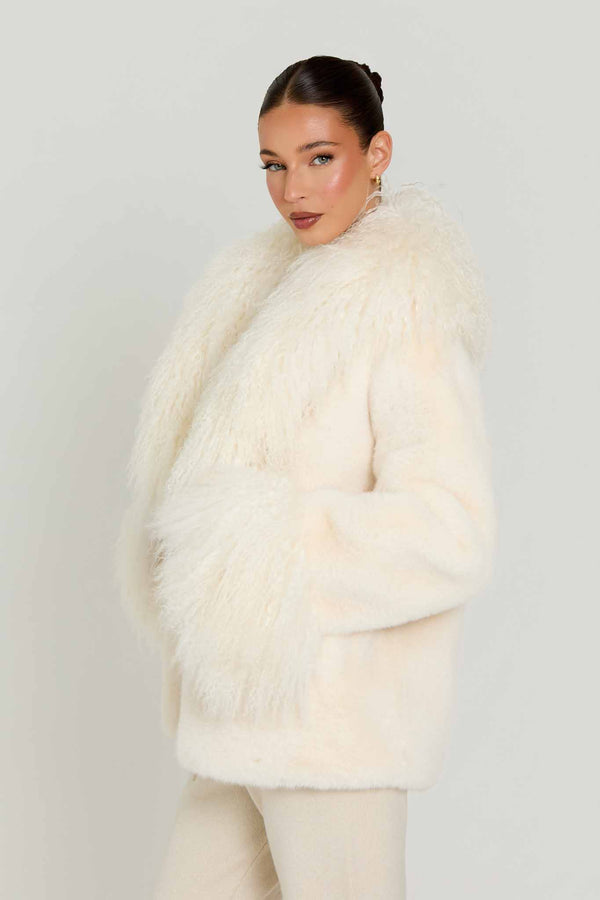 Liza Premium Faux Fur with Mongolian Fur Detail