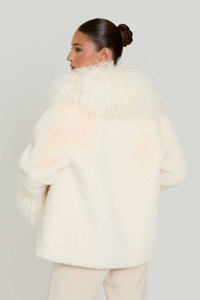 Liza Premium Faux Fur with Mongolian Fur Detail